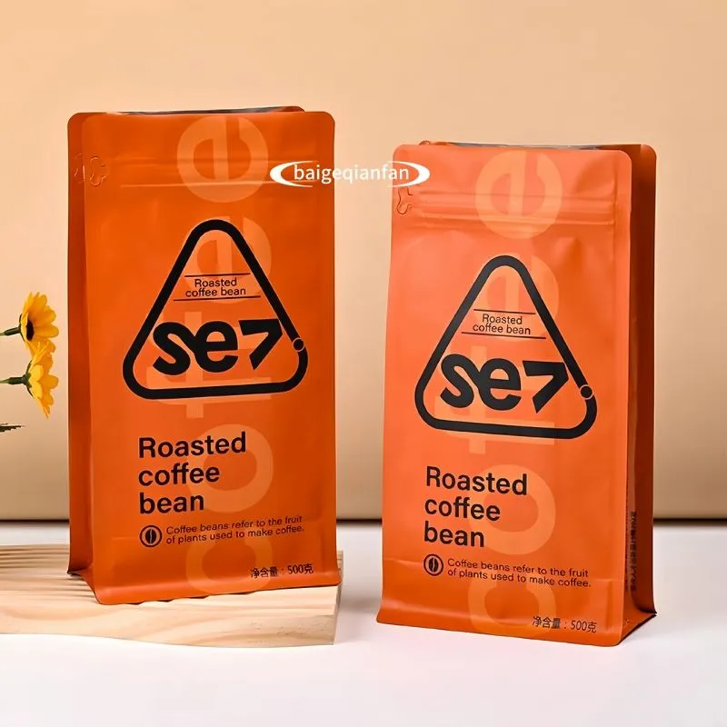 Eco плоски долни торбички калай за вратовръзка по поръчка компостируем биоразградим боб