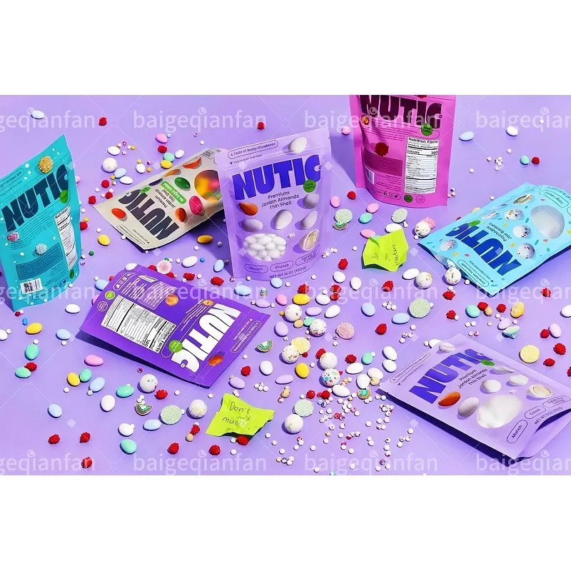 Ламинирани с фолио пластмасови торбички с многократно затваряне с цип Опаковки за хранителни стоки, устойчиви на миризма, бонбони Gummies, 3,5 g майларови торбички, отпечатани по поръчка